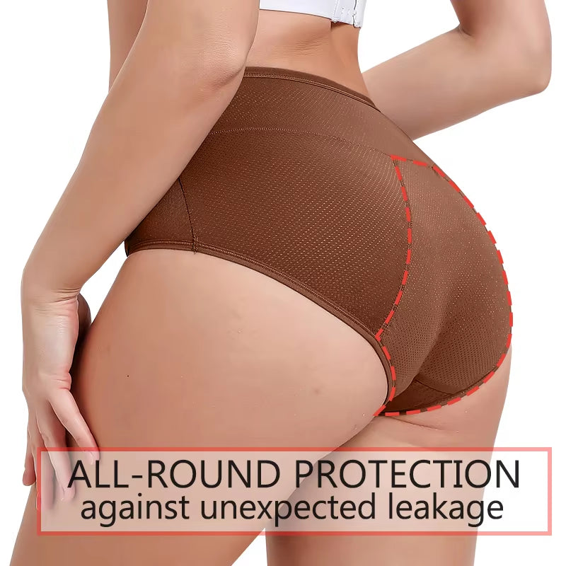 3-Layer Leakproof Menstrual Panties Icysilk Incontinence Breathable Sport Briefs Period Light Flow Quicky Dry Women Underwear