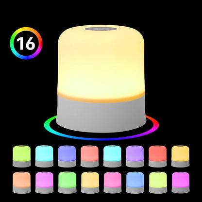 Touch Night Light RGB Dimmable Rechargeable Remote Control Table Lamp for Bedroom Living Room Ambient Light